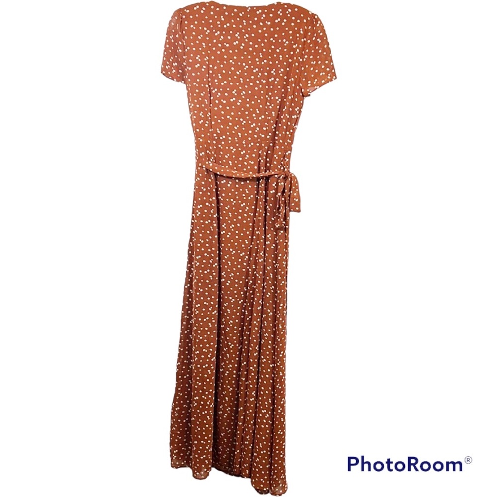 Aakaa floral rust wrap dress size Small - Picture 13 of 13
